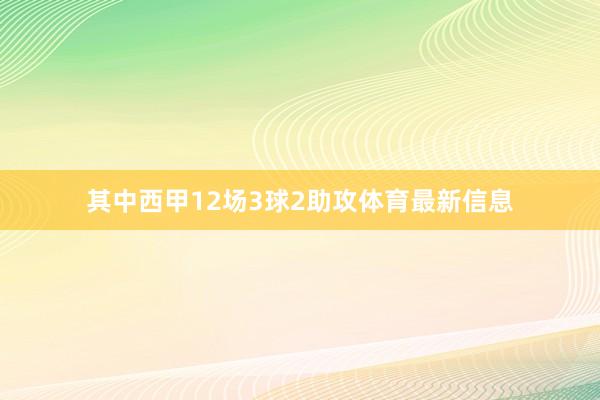 其中西甲12场3球2助攻体育最新信息