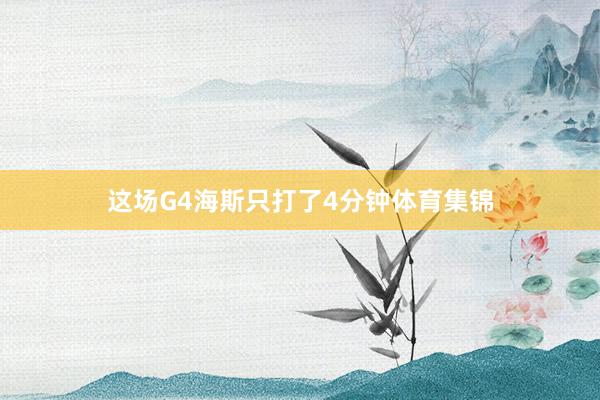 这场G4海斯只打了4分钟体育集锦