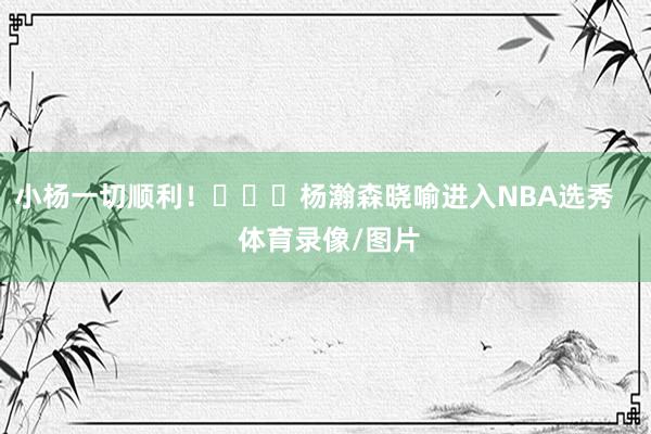小杨一切顺利！			杨瀚森晓喻进入NBA选秀    体育录像/图片