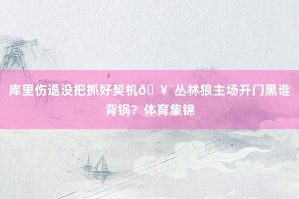 库里伤退没把抓好契机🥴丛林狼主场开门黑谁背锅？体育集锦