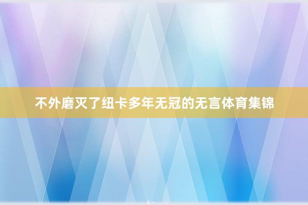 不外磨灭了纽卡多年无冠的无言体育集锦