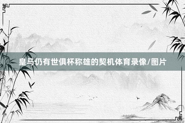 皇马仍有世俱杯称雄的契机体育录像/图片