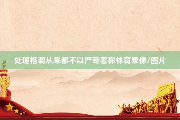 处理格调从来都不以严苛著称体育录像/图片