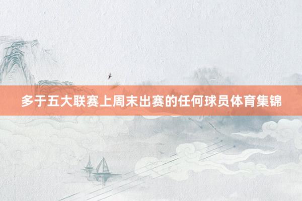 多于五大联赛上周末出赛的任何球员体育集锦