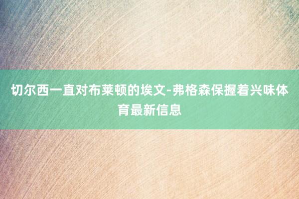 切尔西一直对布莱顿的埃文-弗格森保握着兴味体育最新信息