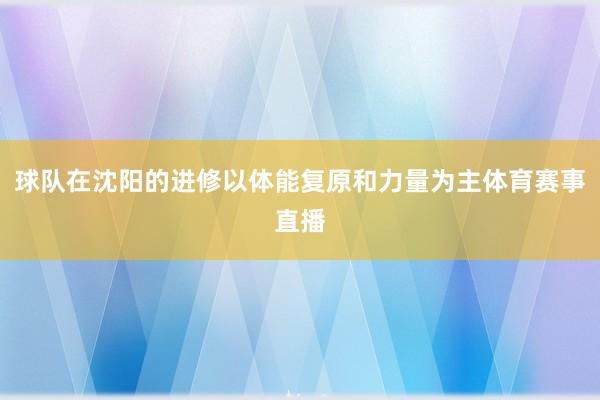 球队在沈阳的进修以体能复原和力量为主体育赛事直播