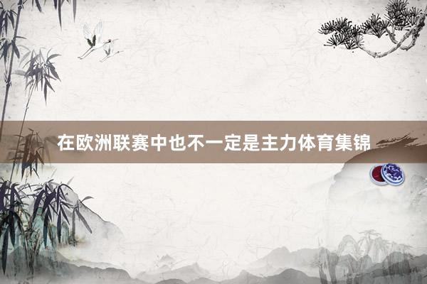 在欧洲联赛中也不一定是主力体育集锦