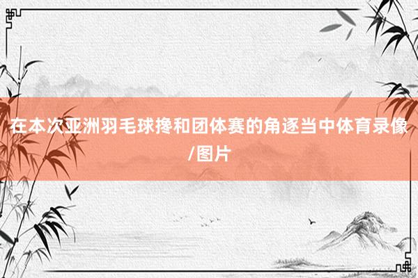 在本次亚洲羽毛球搀和团体赛的角逐当中体育录像/图片