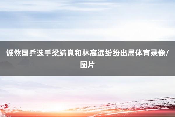 诚然国乒选手梁靖崑和林高远纷纷出局体育录像/图片