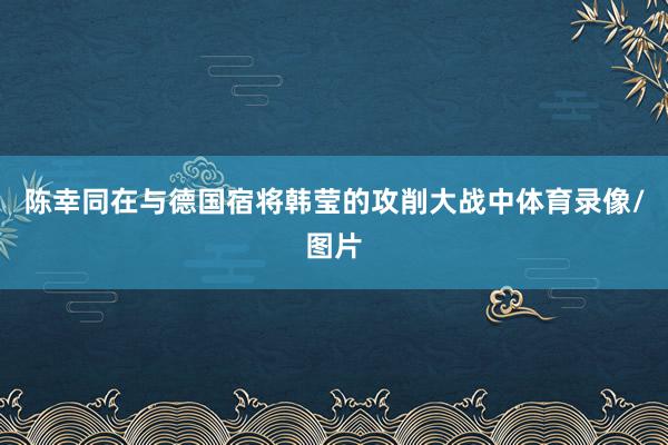 陈幸同在与德国宿将韩莹的攻削大战中体育录像/图片