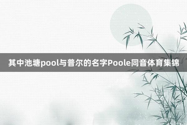 其中池塘pool与普尔的名字Poole同音体育集锦